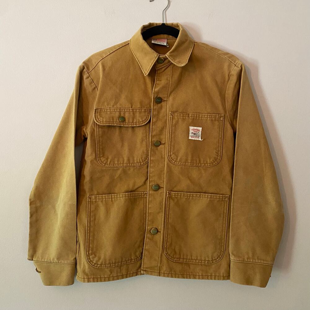 Pointer Brand Tan Canvas Jacket Chore Coat Cotton Hunting Outdoor Men's size XS